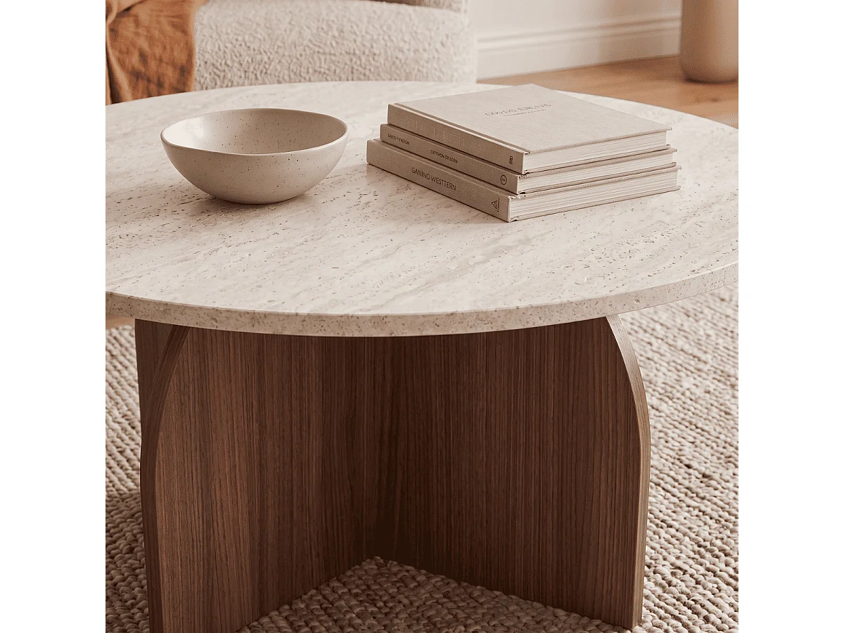 Table basse avec plateau rond D80 cm - CLOVER