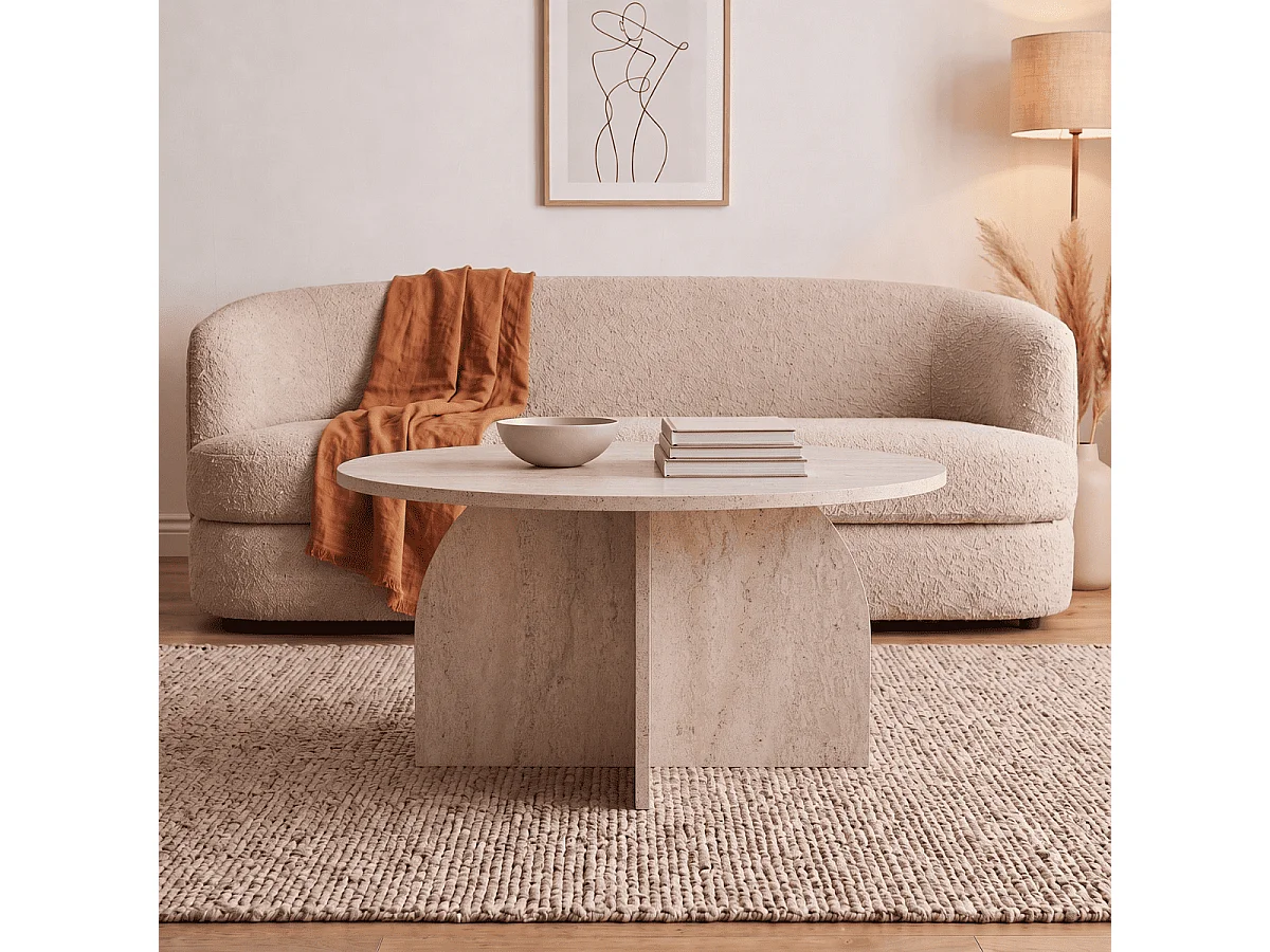 Table basse avec plateau rond D80 cm - CLOVER