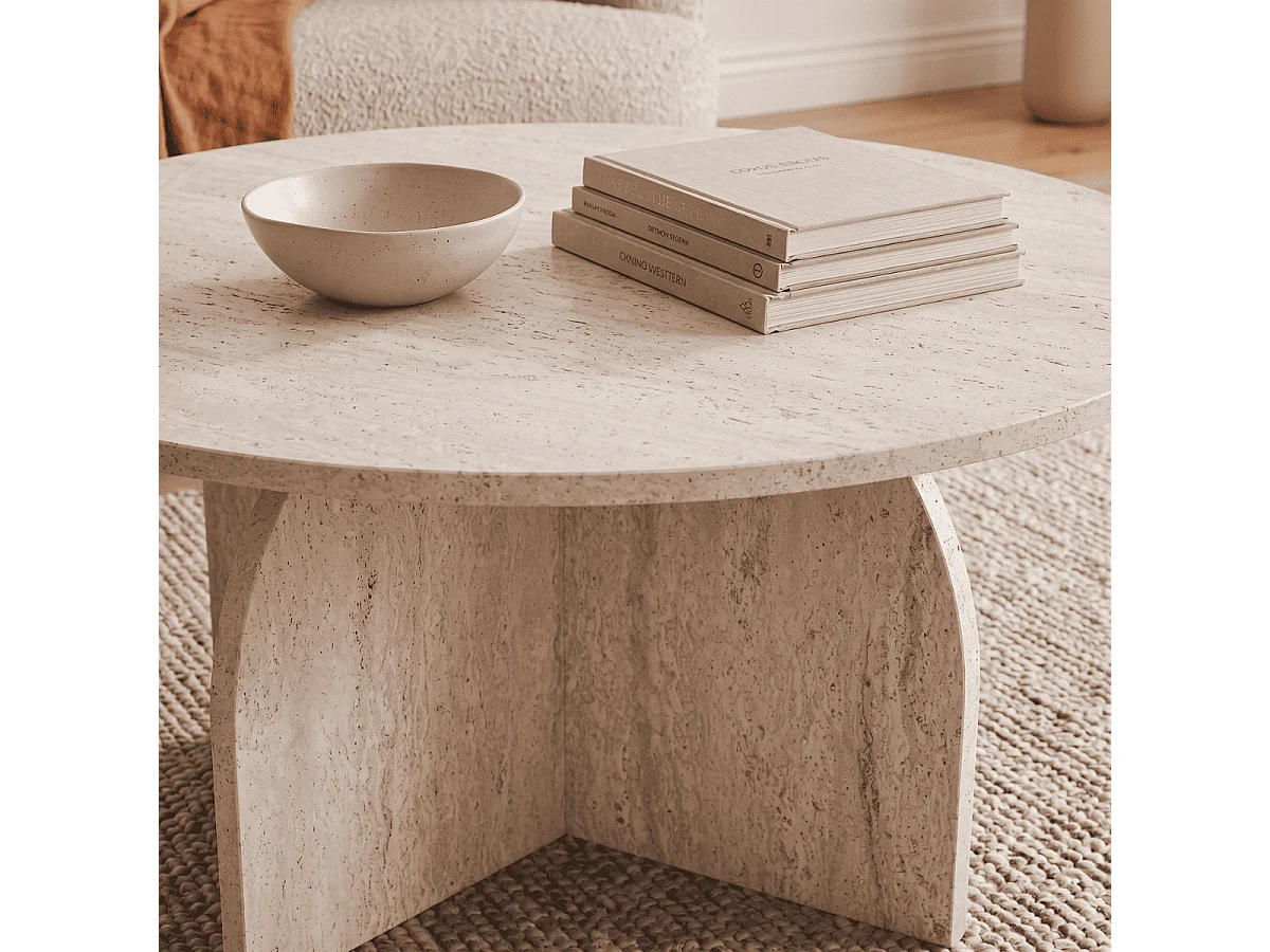 Table basse avec plateau rond D80 cm - CLOVER