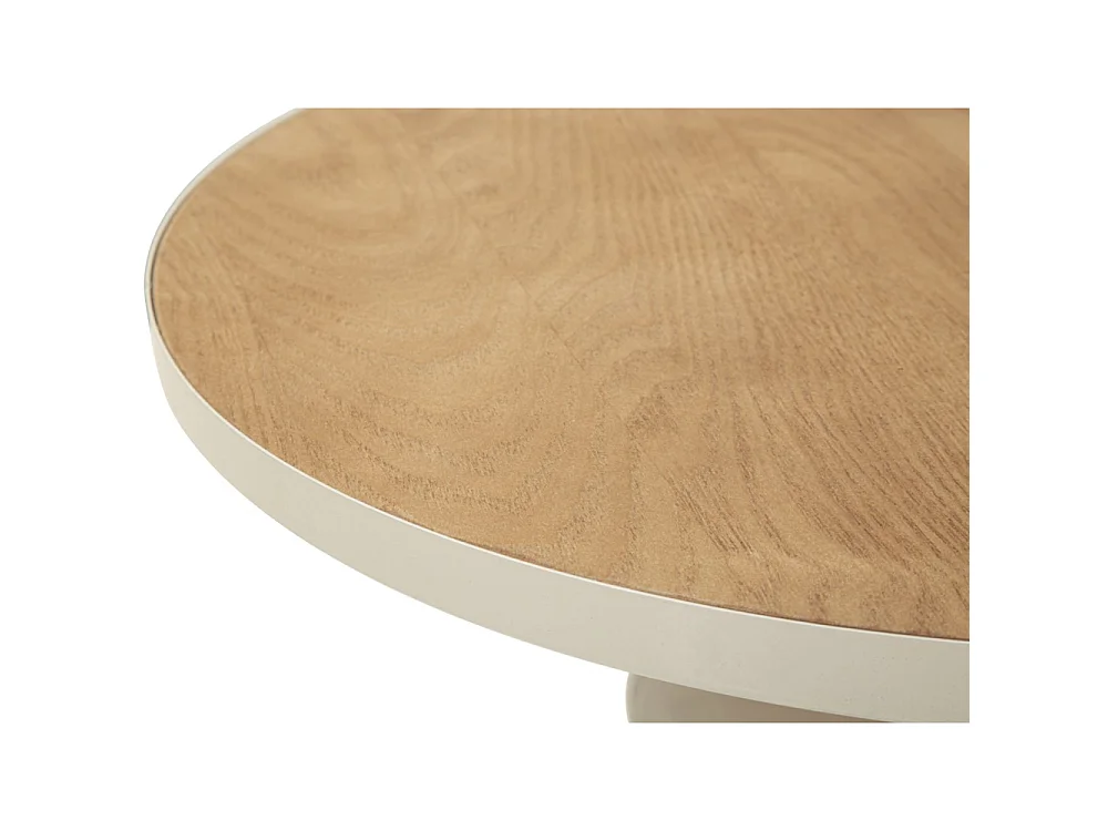 Bout de canapé en métal avec plateau en bois Top 45.5 x 49 cm