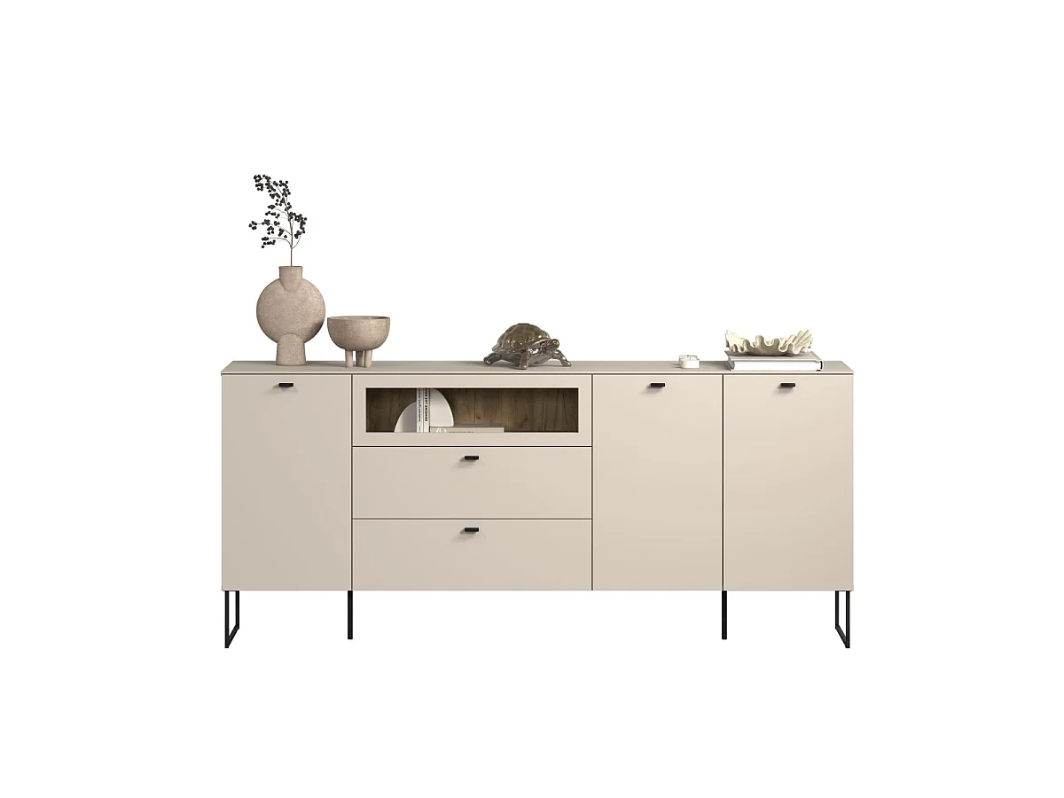Buffet 3 portes, 2 tiroirs et 1 niche ouverte L191 cm - VELA
