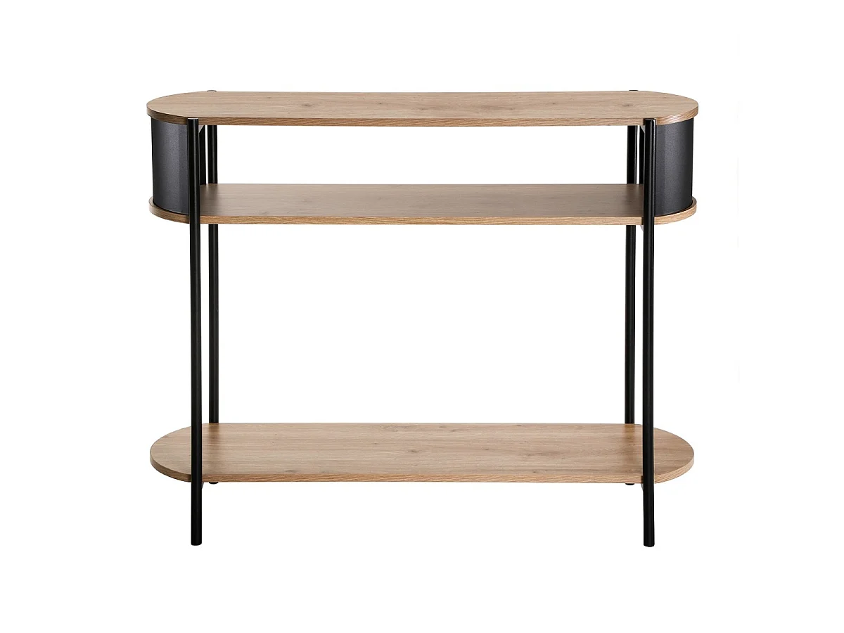 Console 3 niveaux avec flancs en métal noir L100 cm - EKLO