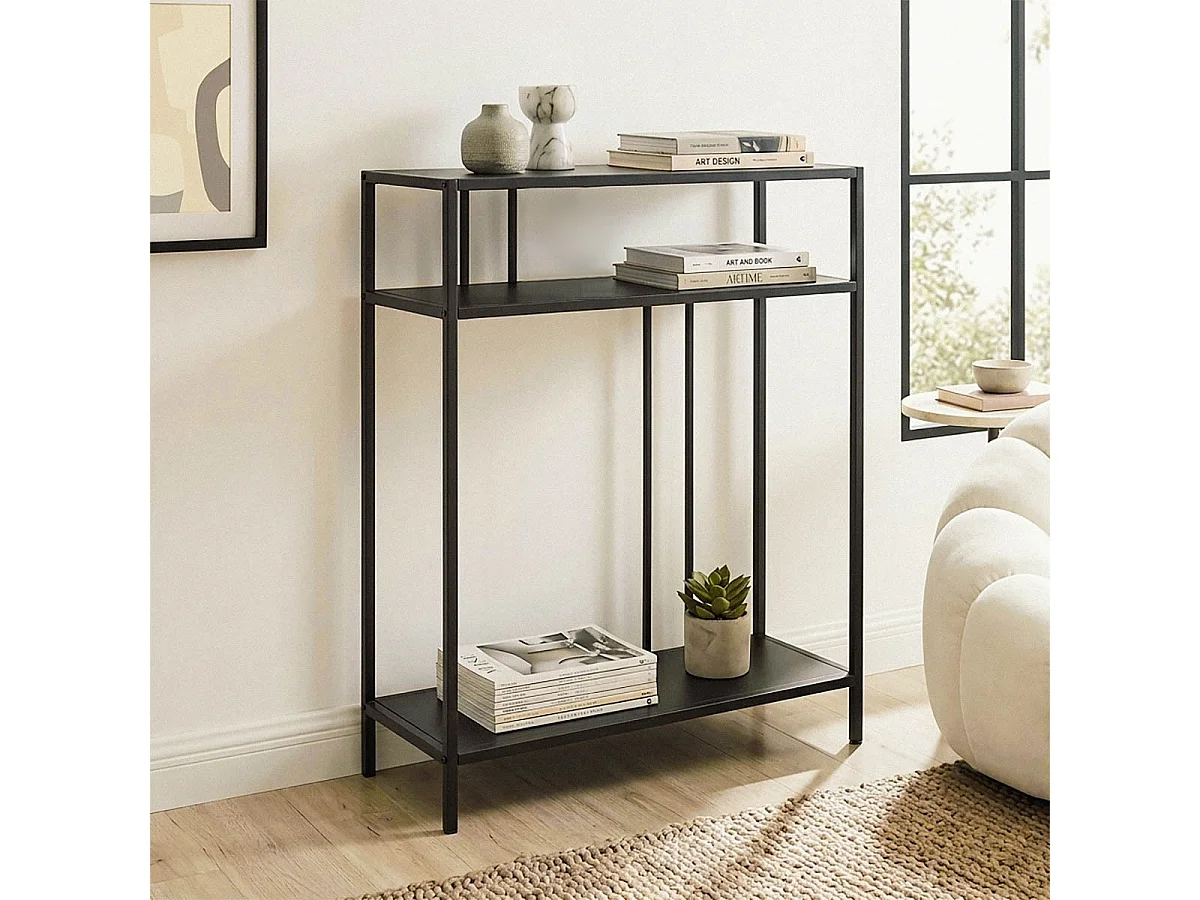 Højt konsolbord i sort metal, H90 cm - OLLI