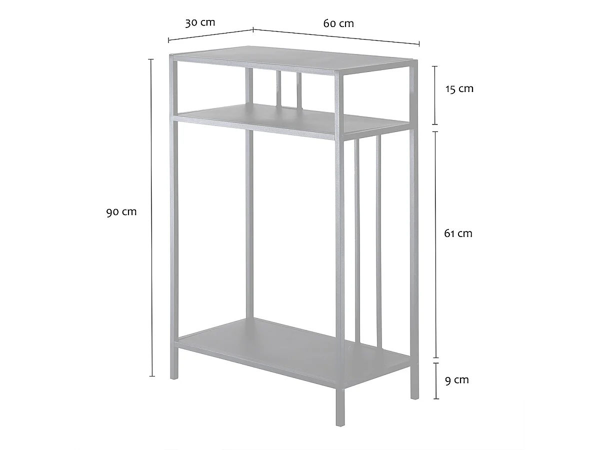 Højt konsolbord i sort metal, H90 cm - OLLI