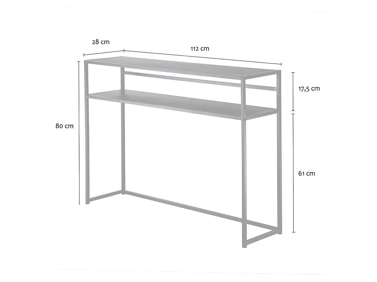 Sort metalkonsolbord, 112 cm langt - OLLI