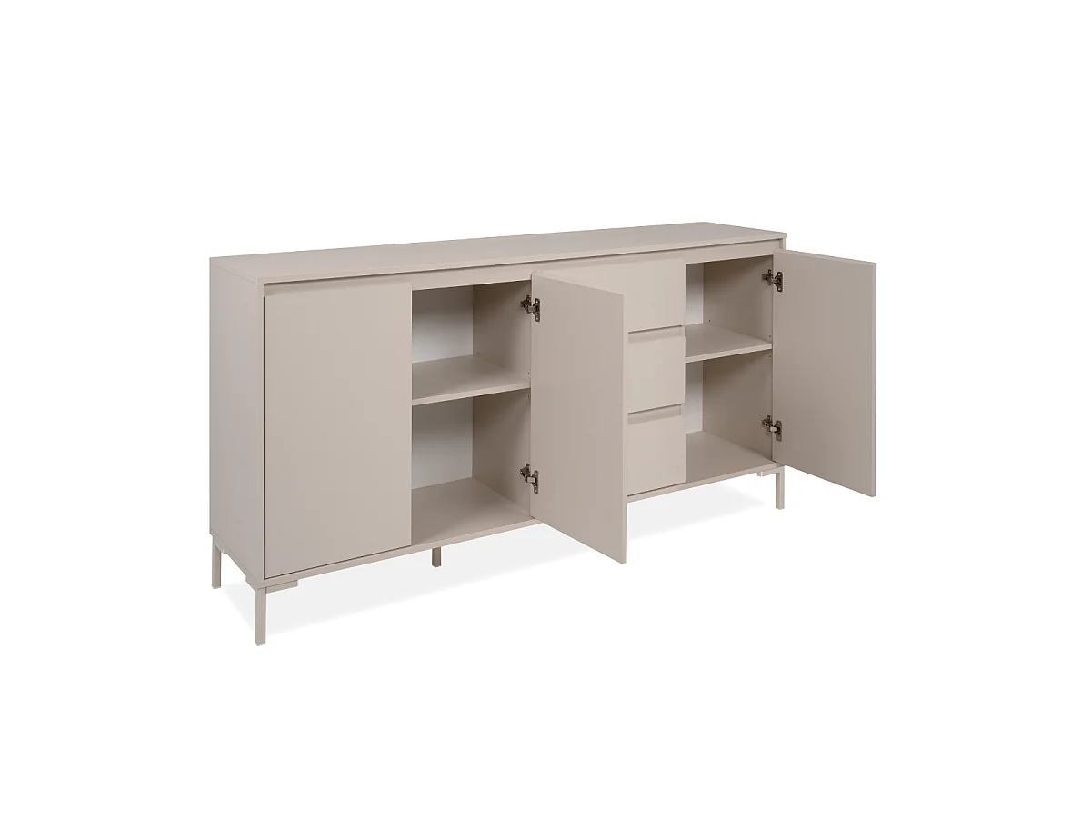 Buffetkast met 3 deuren en 3 lades, kasjmierkleur, L170 cm - NERIO