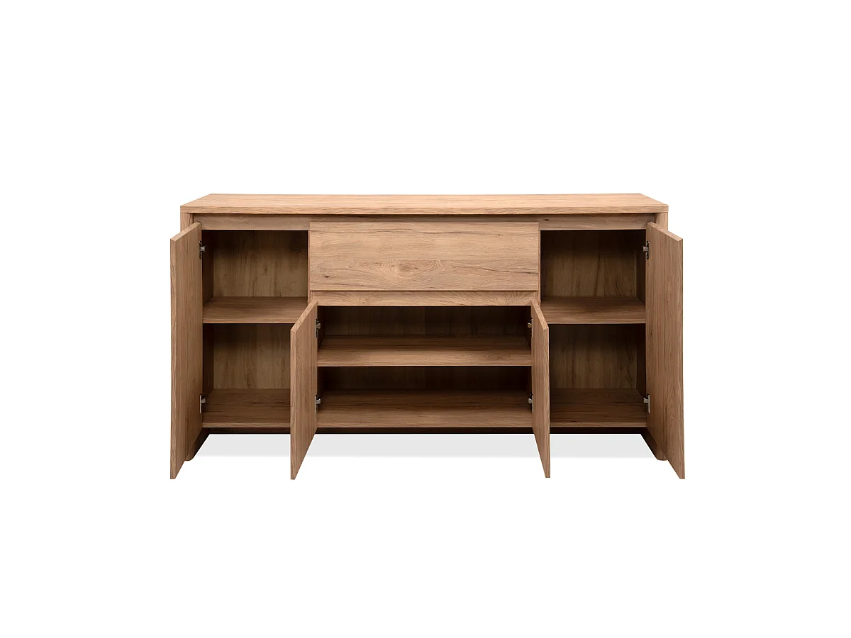 Dressoir 4 deuren 1 lade houtlook L165 cm - SOREN