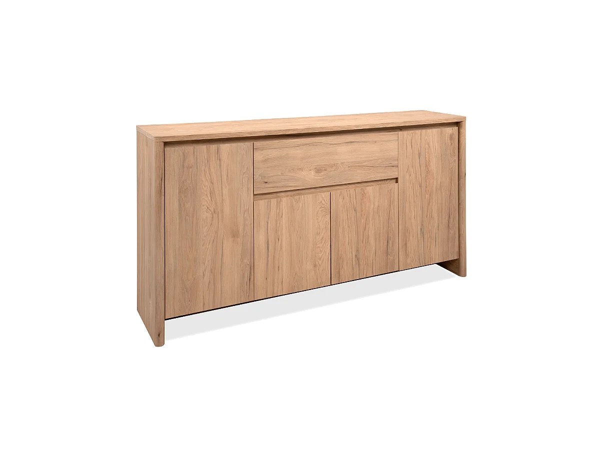 Dressoir 4 deuren 1 lade houtlook L165 cm - SOREN