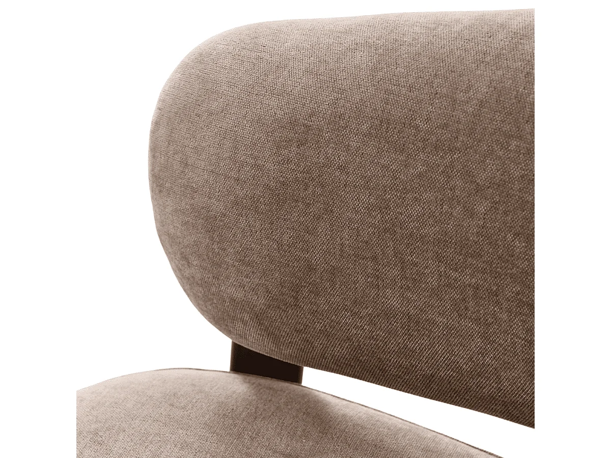 Fauteuil en tissu beige et pieds métal effet noyer L78 cm - LIV