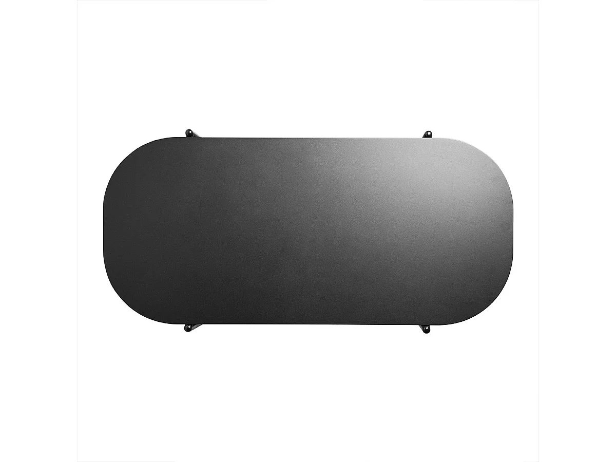 Two-tier coffee table in black metal, 100 cm long - SASHA