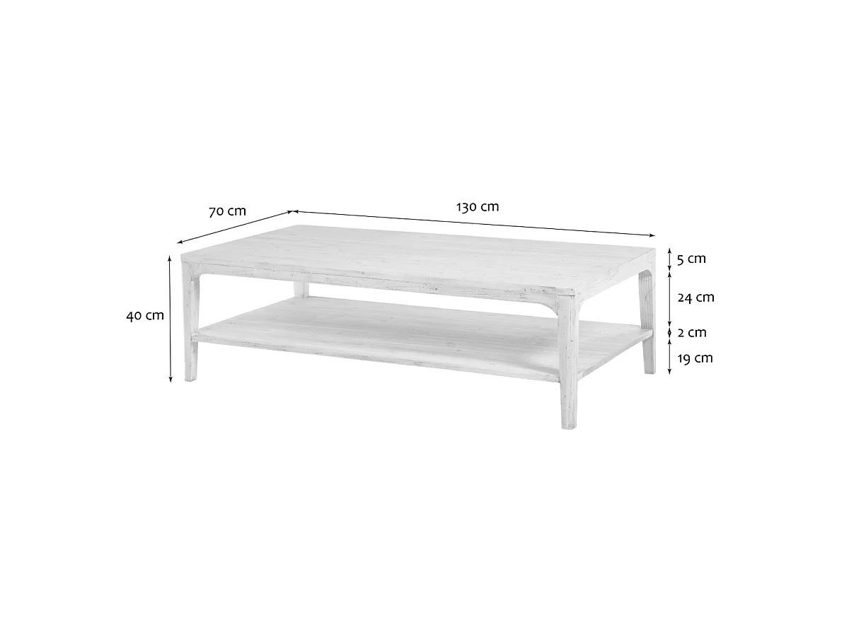 Salontafel van massief grenenhout - HENRI