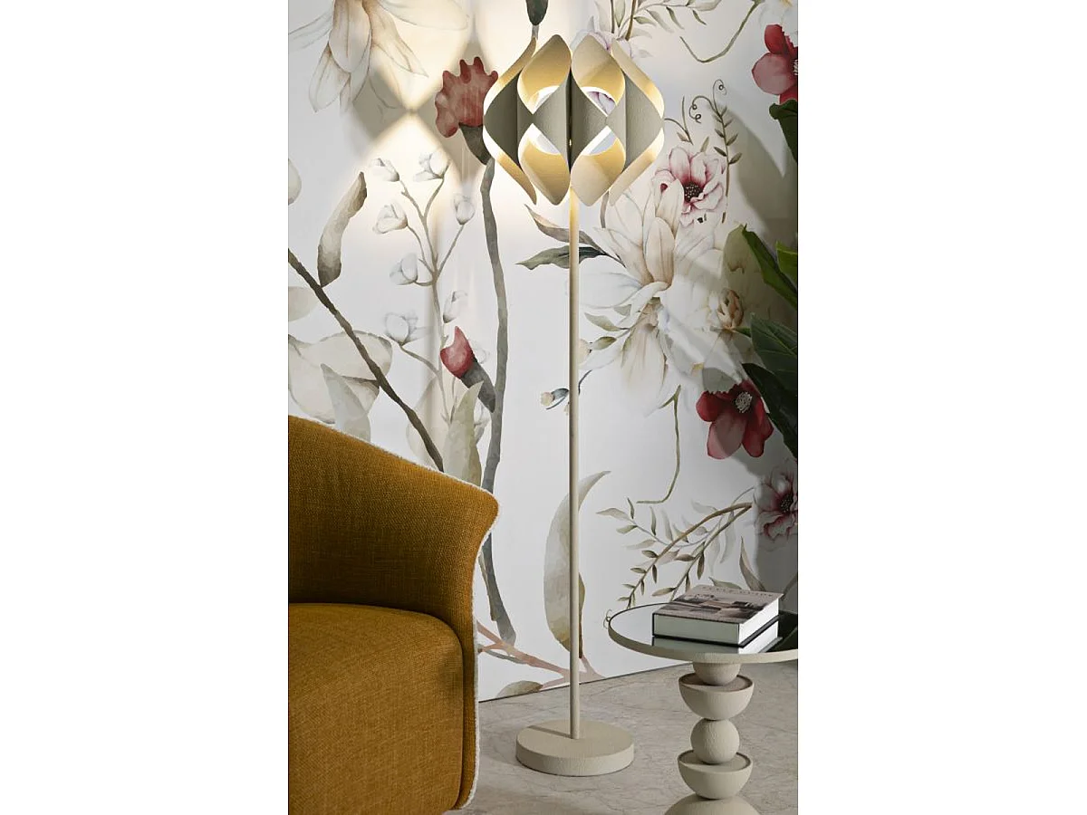 Lampa podłogowa Space z żelaza w kolorze kremowym 39,5x155 cm
