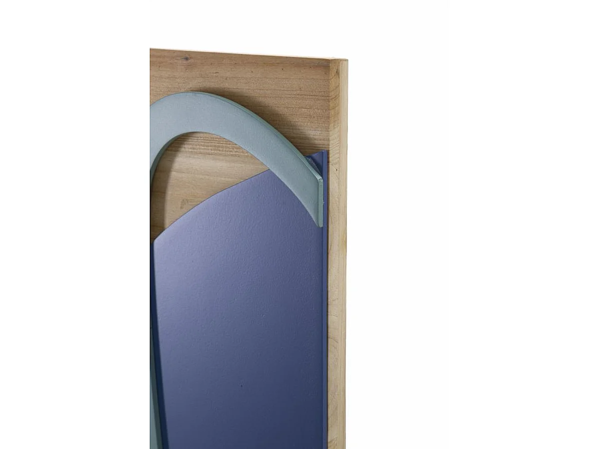Panneau mural Wood Color en bois de sapin avec formes ovales colorées
