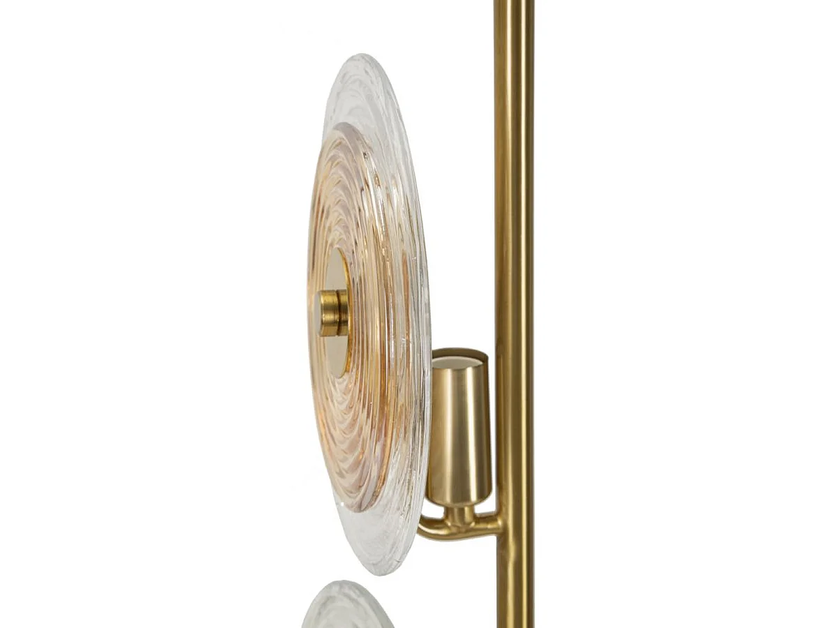 Tafellamp Venice van amberkleurig glas en messing CM Ø25x63