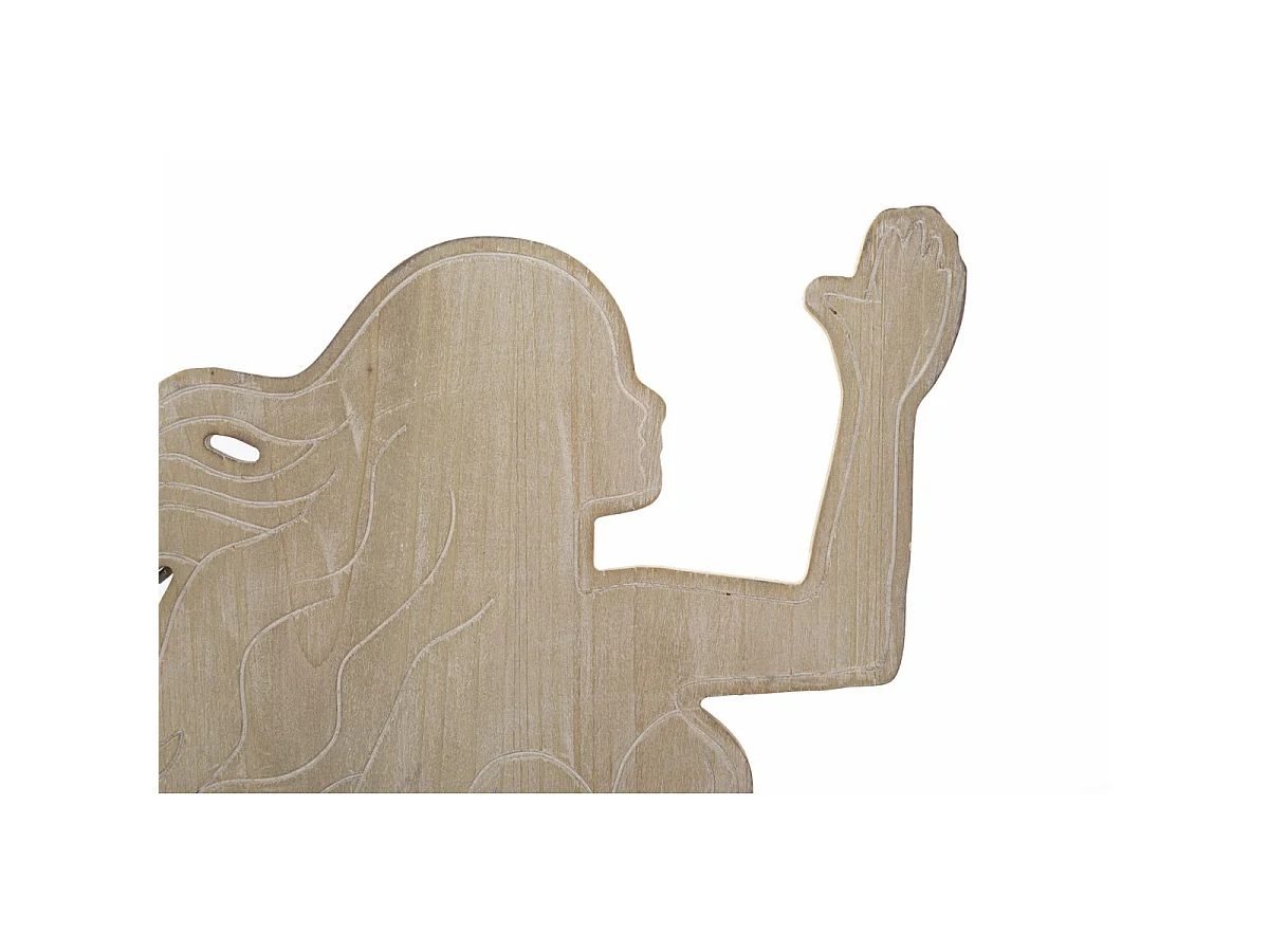 Panneau mural Sirena en fer et bois avec sirène stylisée