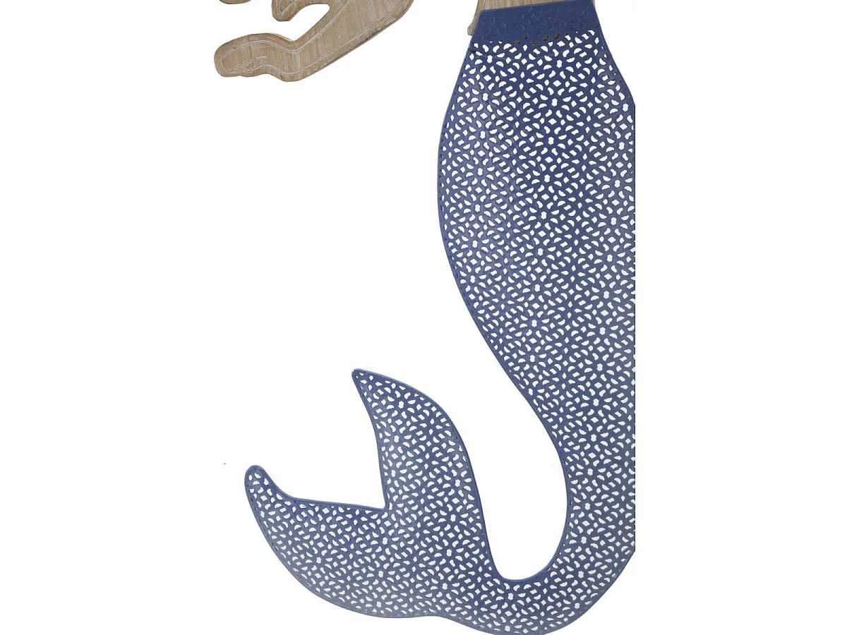 Panneau mural Sirena en fer et bois avec sirène stylisée