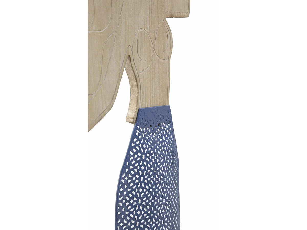 Panneau mural Sirena en fer et bois avec sirène stylisée