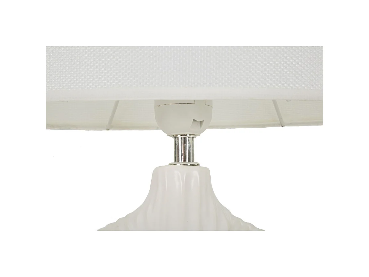 Lampe de table Seta Bianca en céramique avec abat-jour en tissu — 28,5×15×43 cm