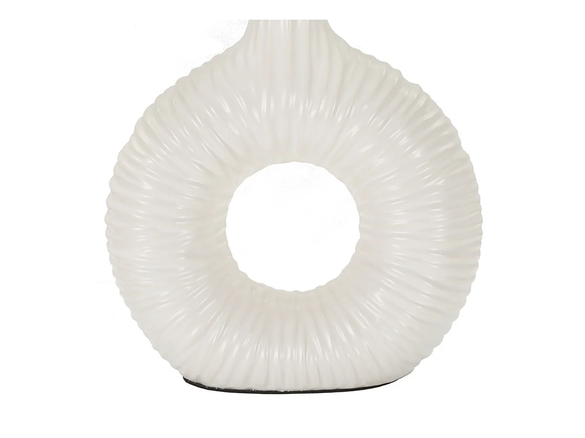 Lampe de table Seta Bianca en céramique avec abat-jour en tissu — 28,5×15×43 cm