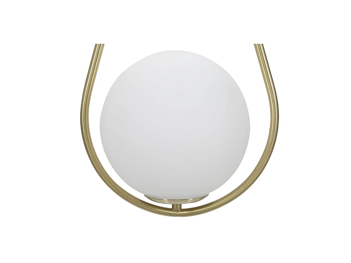 Glamy Drop Hanglamp van goudkleurig ijzer met witte glazen bol