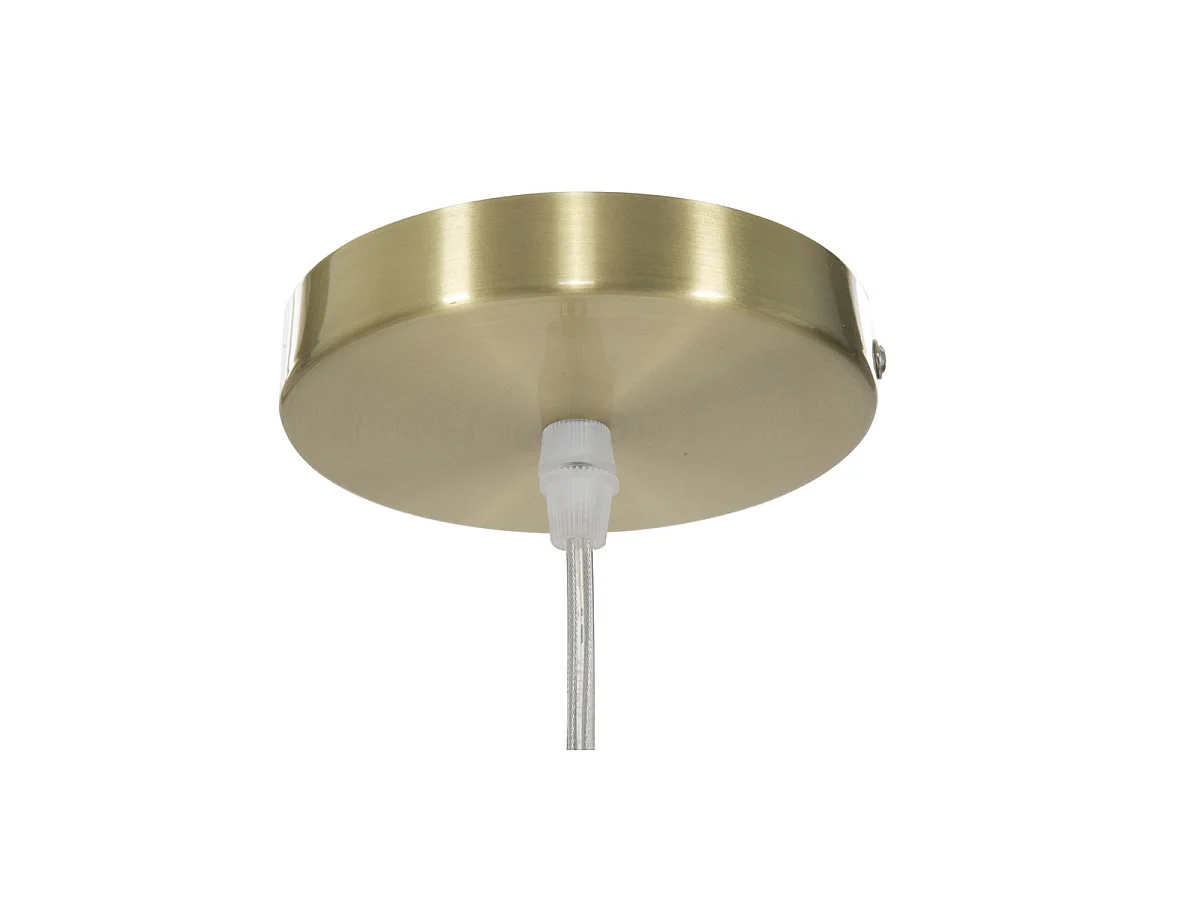 Glamy Drop Hanglamp van goudkleurig ijzer met witte glazen bol