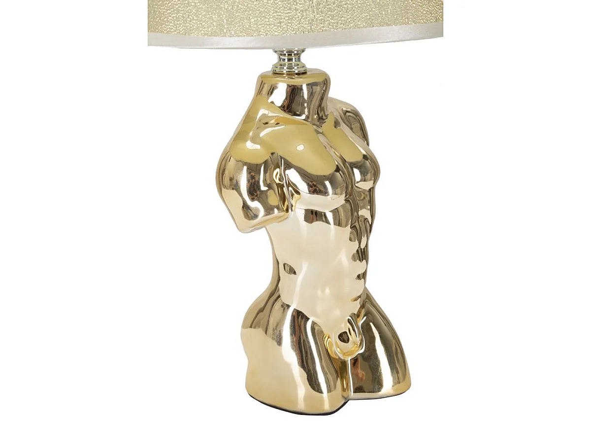 Glam Man nachtlamp van verguld keramiek met mannelijke torsvoet
