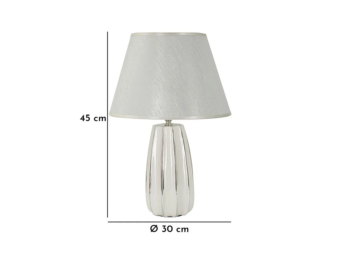 Tafellamp Emmi zilver keramiek Ø30×45 cm