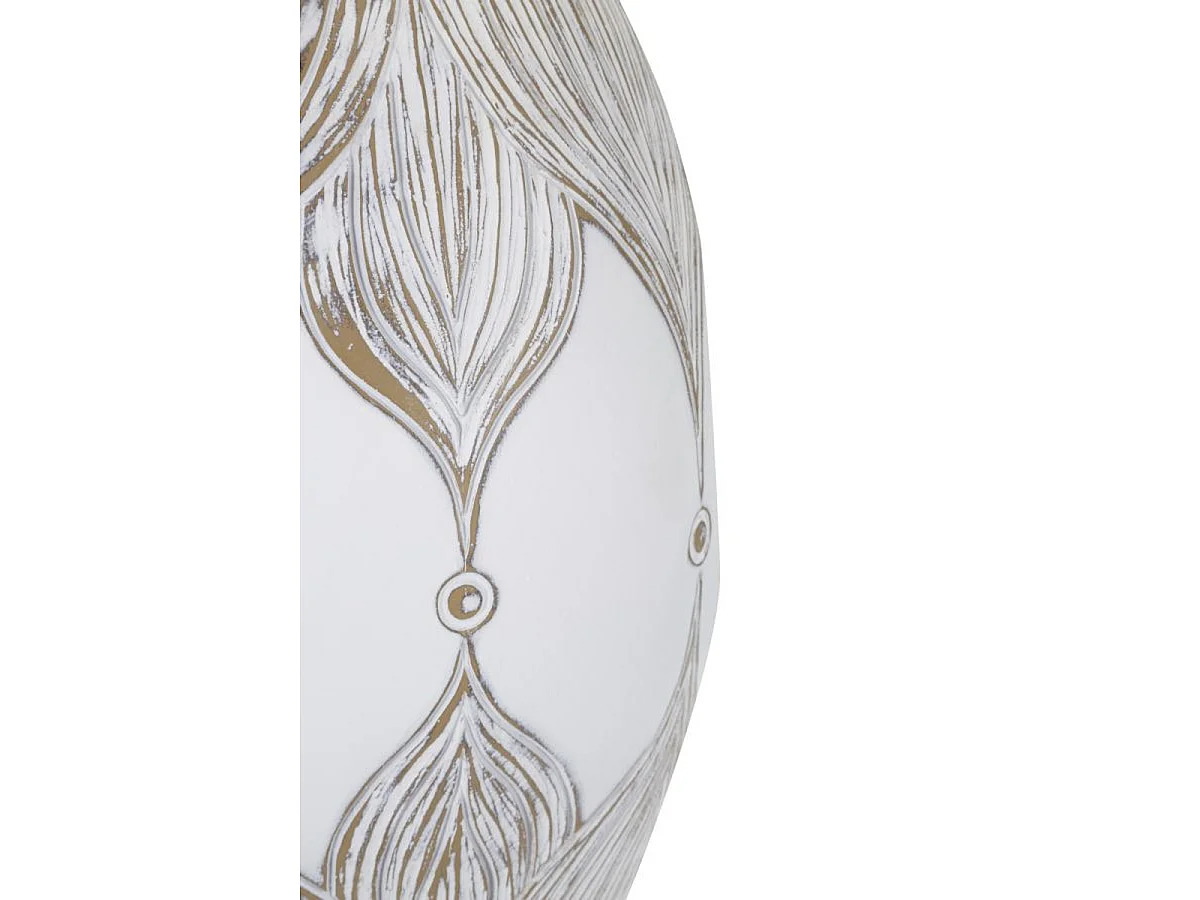 Lampe de table Athènes en résine ovale avec motif plumes style Boho Chic