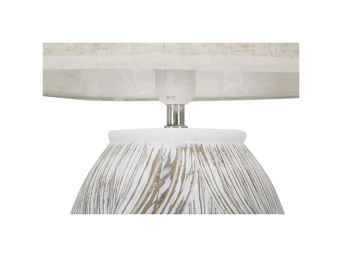 Lampe de table Athènes en résine ovale avec motif plumes style Boho Chic