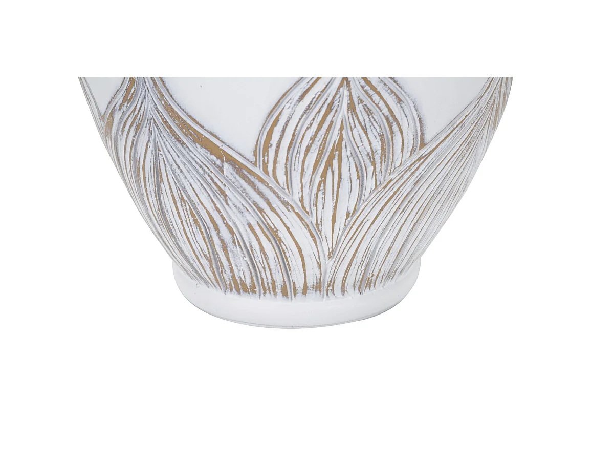 Lampe de table Athènes en résine ovale avec motif plumes style Boho Chic