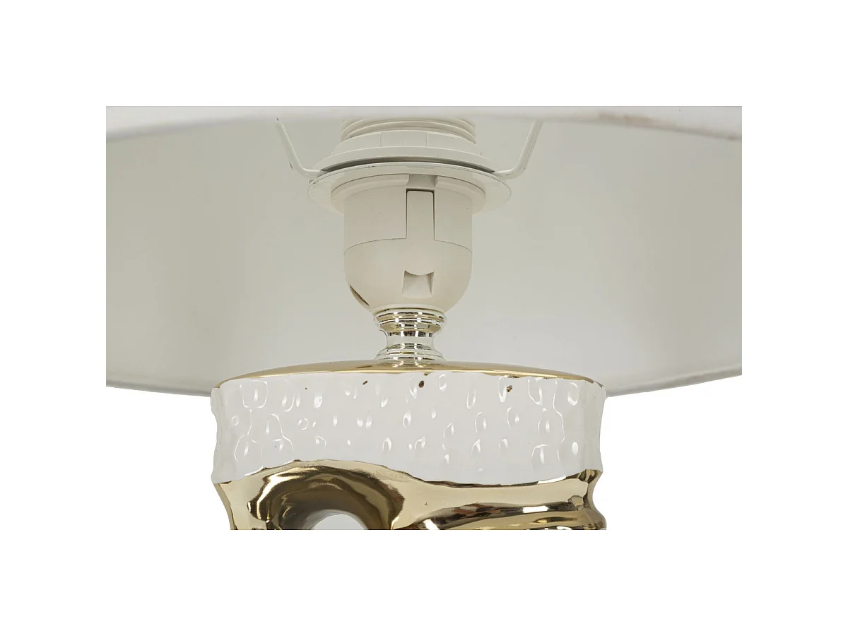 Lampe de table Florida blanche et or en céramique Ø30×43,5 cm