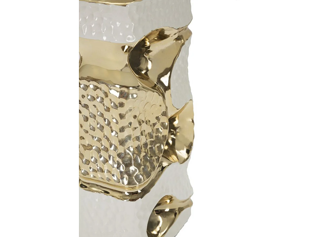 Lampe de table Florida blanche et or en céramique Ø30×43,5 cm