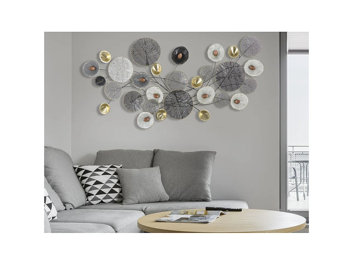 Panneau mural Grid en fer multicolore 135x69 cm