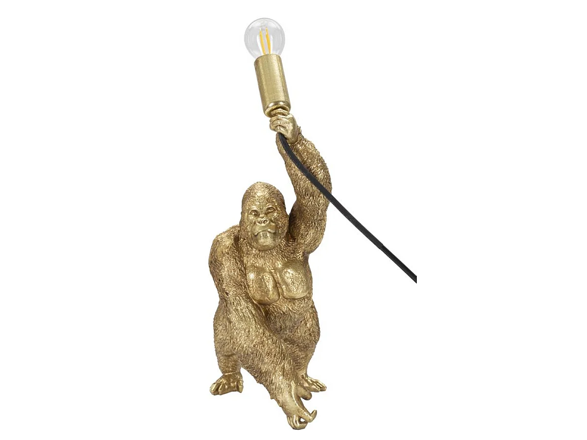 Lampe de table Gorilla en résine dorée Glam 22,5x16x40 cm