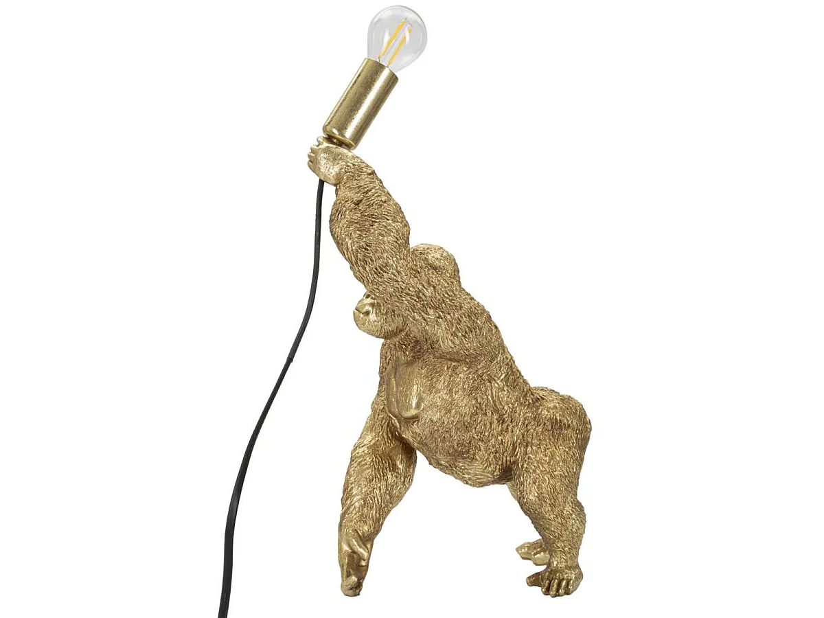 Lampe de table Gorilla en résine dorée Glam 22,5x16x40 cm