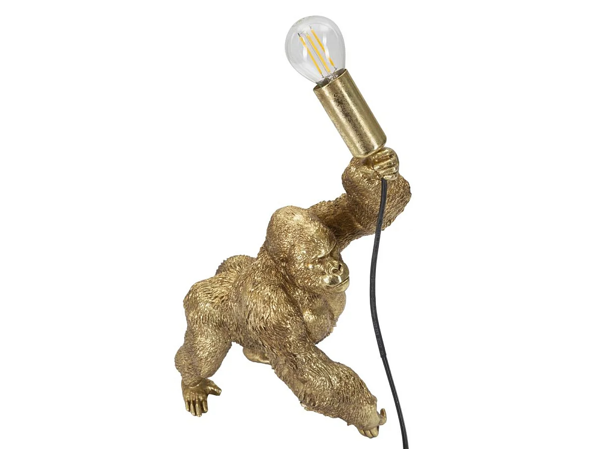 Lampe de table Gorilla en résine dorée Glam 22,5x16x40 cm