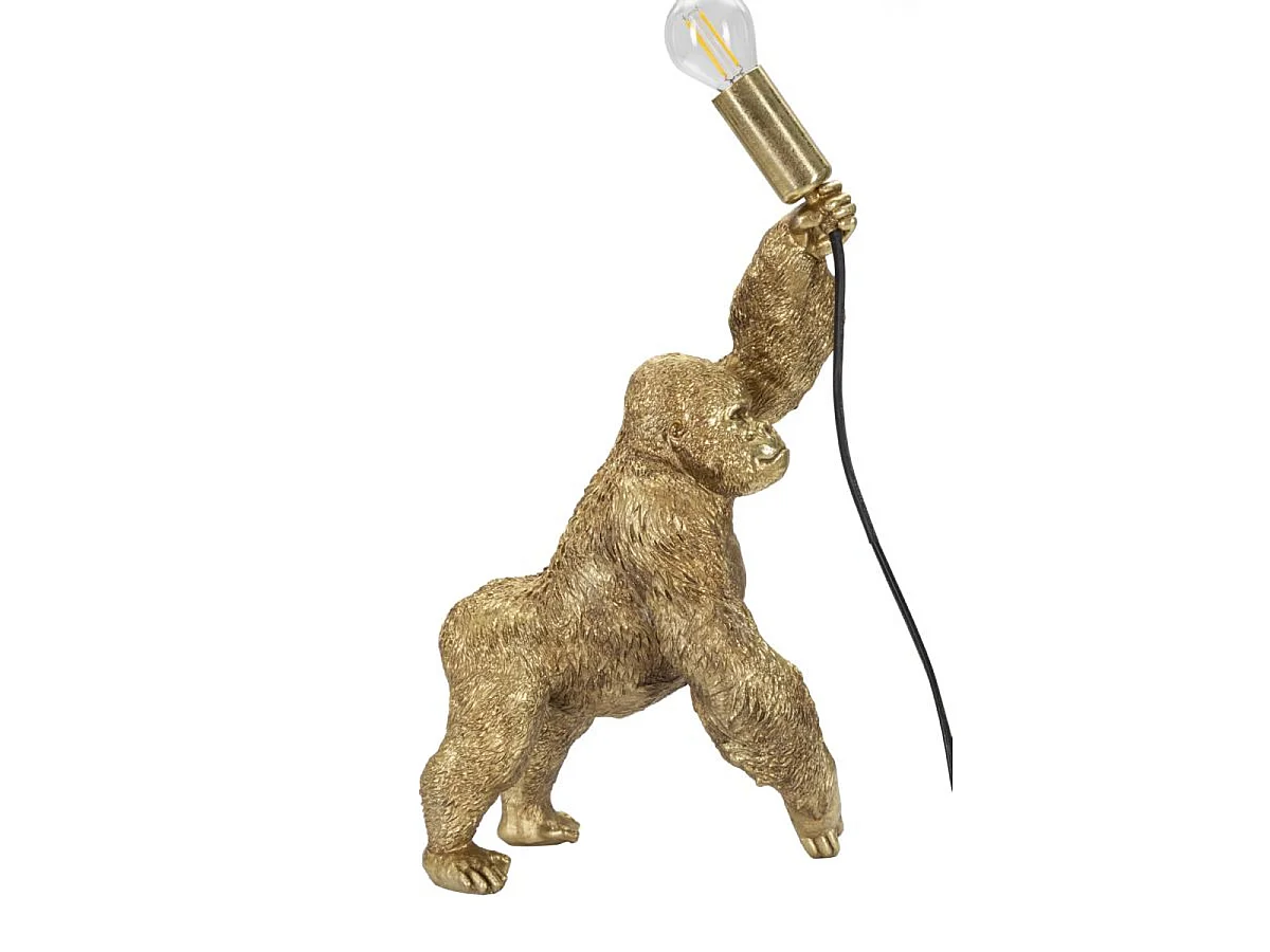 Lampe de table Gorilla en résine dorée Glam 22,5x16x40 cm