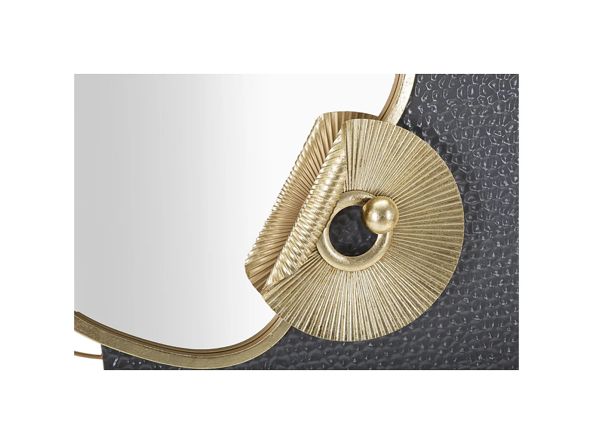Miroir mural Art avec cadre sculptural en fer multicolore