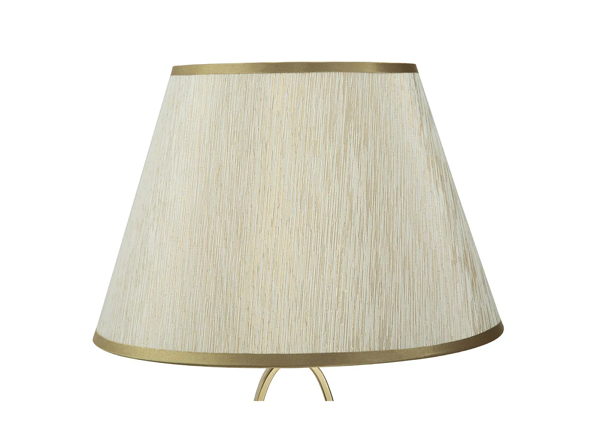 Glam Flush tafellamp van verguld ijzer met crèmekleurige stoffen lampenkap