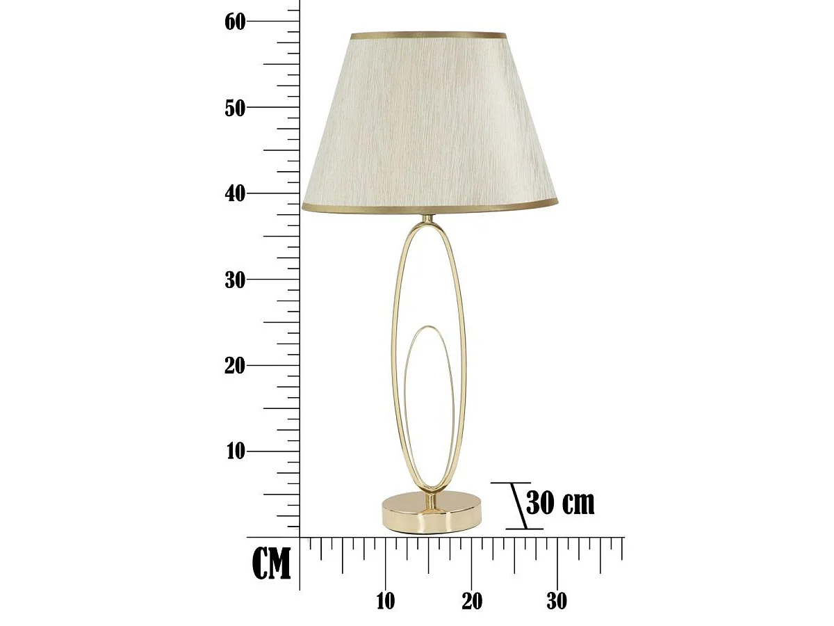 Glam Flush tafellamp van verguld ijzer met crèmekleurige stoffen lampenkap