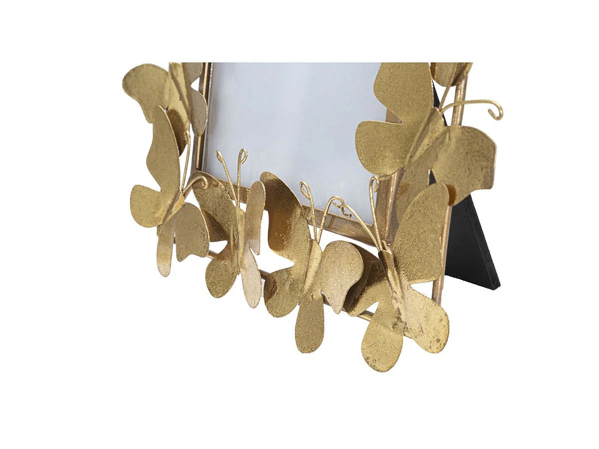 Porta-retratos Butterfly Glam em ferro dourado com borboletas 15x20