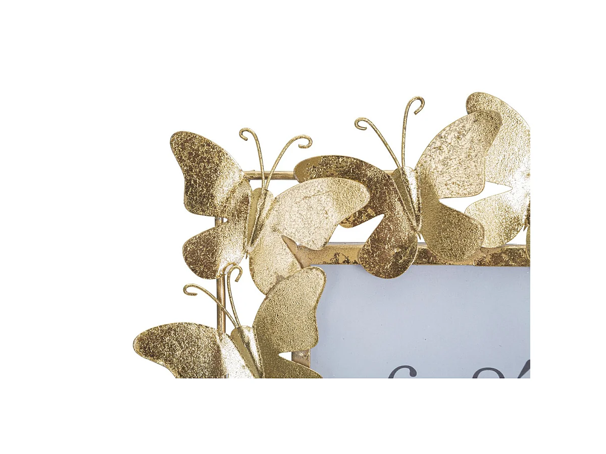Porta-retratos Butterfly Glam em ferro dourado com borboletas 15x20