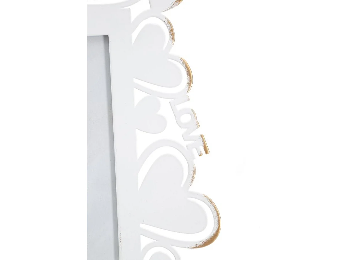 Porta-retratos Heart corações e letras Love branco e ouro 12,5x17,5