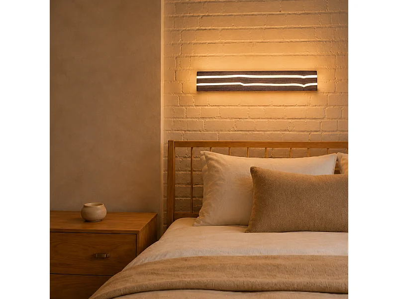 NETTLIFE LED-Wandleuchte Holz 100cm Innenbereich modern 3000K 16W indirekt für Wohnzimmer/Schlafzimmer.