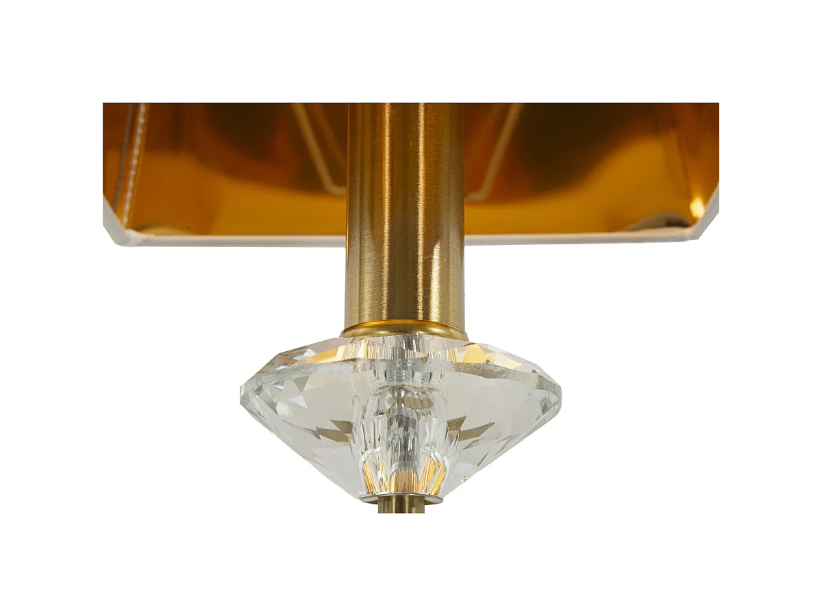 Salisburg wandlamp in ijzer, glas en stof, goud en wit