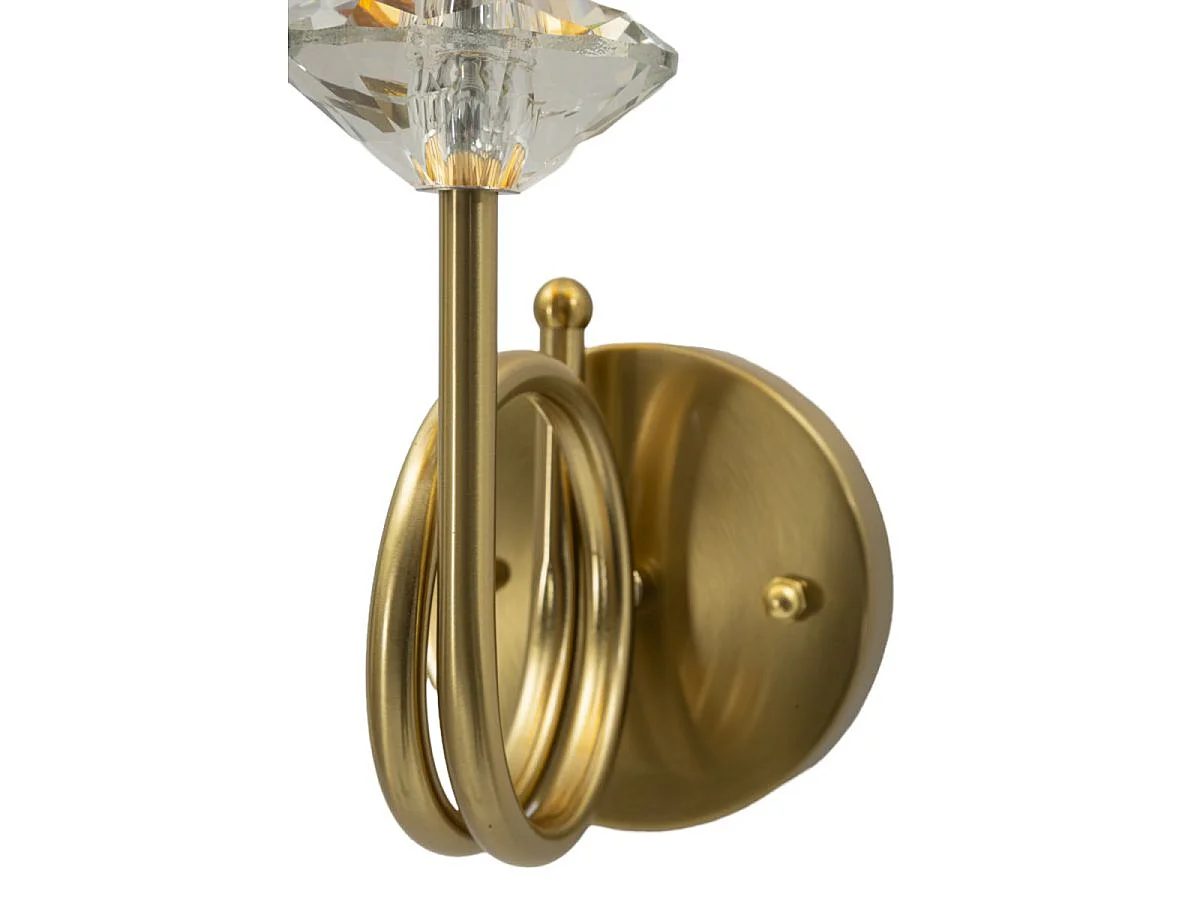 Salisburg wandlamp in ijzer, glas en stof, goud en wit
