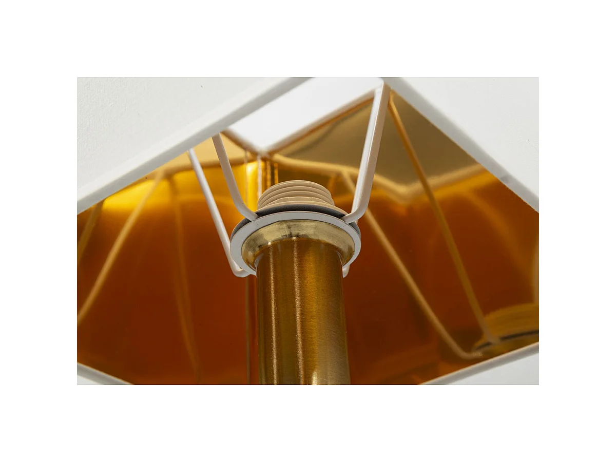 Salisburg wandlamp in ijzer, glas en stof, goud en wit