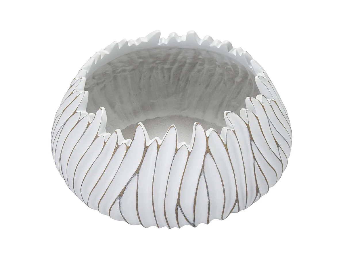 Cache-pot Honduras blanc en résine diamètre 40 cm