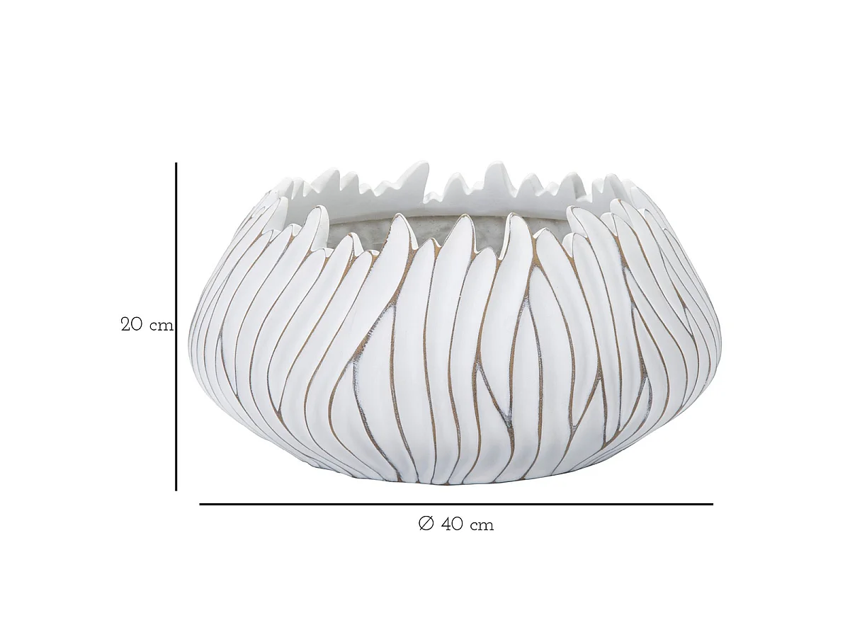 Cache-pot Honduras blanc en résine diamètre 40 cm