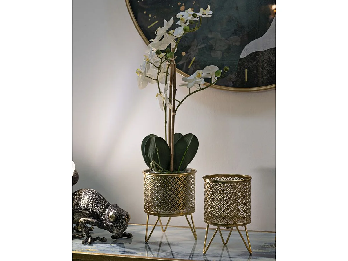 Console Sunshine en fer, MDF et verre miroir – 130 x 40 x H 75 cm